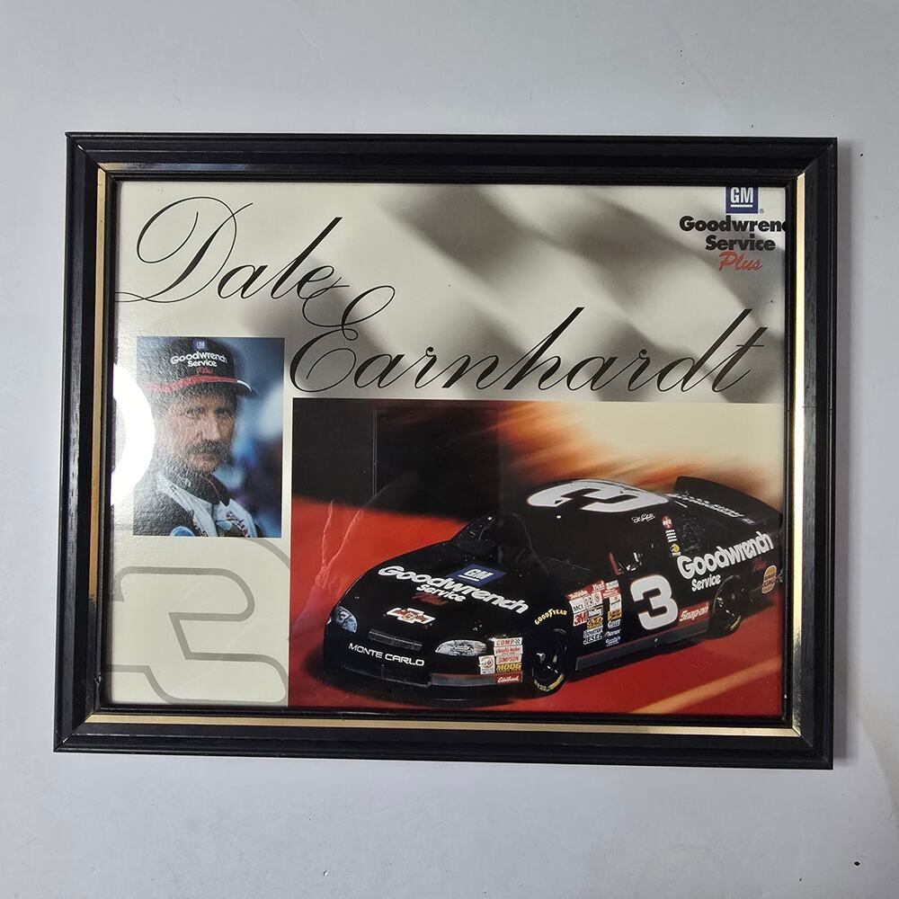Dale Earnhardt Sr Framed Goodwrench NASCAR Display 1999 RCR Poster Winston Cup